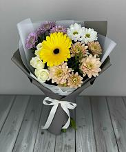 Букет цветов из:  Розы, Герберы и Хризантемы в Туле