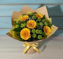 Букет цветов из:  Герберы и Хризантемы в Туле