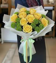 Букет цветов из:  Хризантемы и Розы в Туле