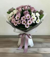 Букет цветов из:  Хризантемы и Розы в Туле