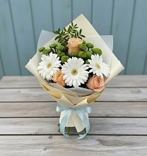 Букет цветов из:  Герберы, Розы и Хризантемы в Туле
