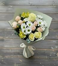 Букет цветов из:  Альстромерии, Розы и Хризантемы в Туле